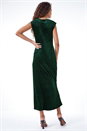 Dark Green Glitter Velvet Maxi Dress, Image 3 of 5