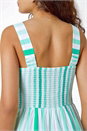 Mint Cotton Stripe Print Tiered Maxi Dress, Image 5 of 5