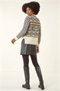 Beige Jacquard Stitch Knit Jumper, Image 3 of 5