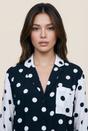 Black The Night Store Black Polka Dot Viscose Pyjama Trouser Set, Image 4 of 4