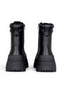 Black Womens Heel Mid High Combat Boots-Fusion, Image 6 of 7