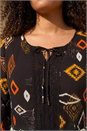 Orange Curve Ikat Print Woven Top, Image 4 of 4
