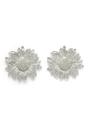 Silver Silver-Coloured Floral Stud Earrings, Image 1 of 5