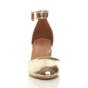 Rose Gold AJVANI Rose Gold Mid Block Heel Ankle Strap 2 Part Heels, Image 6 of 6