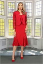 Red Julianna Lace Insert Godet Dress, Image 5 of 5