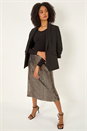 Bronze Fluted Hem Sequin Skirt, Image 2 of 6