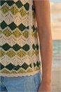 Green Wave Crochet Knit Vest, Image 4 of 4