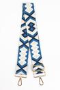 Blue Sarta Blue Metallic Aztec Woven Bag Strap, Image 1 of 4