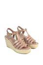 Beige 'Remi' Wedge Heel Platform Espadrille Square Toe Sandals, Image 3 of 5