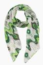 Green Sarta Green Abstract Ikat Lightweight Scarf, Image 1 of 3