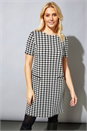Black Houndstooth Check Shift Dress, Image 5 of 5
