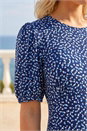 Navy  Petite Abstract Stretch Midi Dress, Image 4 of 4