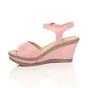 Light Pink AJVANI Light Pink High Wedge Heel Ankle Strap Cork Sandals, Image 3 of 6