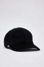 Black Brushed Cashmere Panelled Baseball Cap, Image 1 of 3
