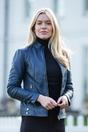 Navy 'Lillian' Real Leather Biker Jacket, Image 1 of 5