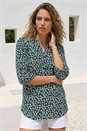 Navy  Floral Print 3 Button Shirt, Image 2 of 4