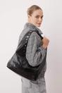 Black Oval Medium Shoulder Bag With Stud Detail, Image 1 of 2