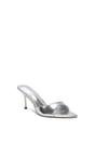 Silver 'Kallie' Slip On Stiletto Heeled Mules With Open Toe, Image 2 of 6