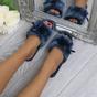 Navy Blue AJVANI Navy Blue Peep Toe Sandals Slippers, Image 5 of 6