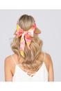Pink Misha - Chiffon Tie Straw Visor - Hot Pink, Image 2 of 3