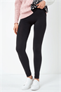 Black Fleece Lined Leggings, Image 1 of 5