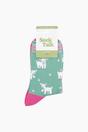 Green Spring Lambs Bamboo Socks in Green, Image 4 of 4
