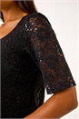 Black Lace Short Sleeve T-Shirt, Image 5 of 5