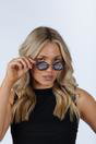Blue Diamond Shape Sunglasses in Black Blue, Image 3 of 5