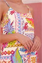 Ivory  Pineapple Print Strappy Midi Dress, Image 4 of 4