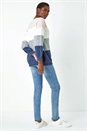Light Pink Relaxed Colour Block Stripe Jumper, Image 3 of 5