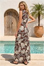 Chocolate Leaf Twist Front Maxi Dress, Image 2 of 4