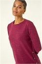 Plum Curved Hem Stretch Top, Image 4 of 5