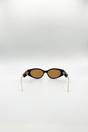 Black SVNX Black Oval Metal Detail Sunglasses, Image 5 of 5