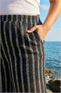 Black Curve Stripe Knit Wide Leg Trouser, Image 4 of 4