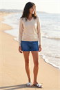 Cream  V-Neck Star Hotfix Jumper, Image 3 of 4