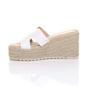 White AJVANI White High Wedge Platform Mule Sandals Espadrilles, Image 3 of 4