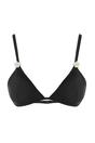 Black WOVCOR Black Applique Detail Triangle Bikini Top, Image 2 of 5
