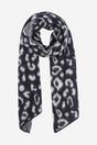 Black Asymmetric Leopard Winter Scarf, Image 1 of 4