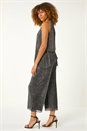 Silver Shimmer Plisse Jumpsuit, Image 3 of 5