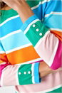 Blue Colour Block Stripe Jumper, Image 5 of 5