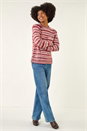 Red Space Dye Stripe Knit Jumper, Image 2 of 5