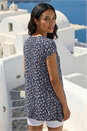 Navy  Floral Hanky Hem Tunic Top, Image 3 of 4
