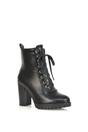 Black 'Ariel' Lace up High Block Heel Zip-up Biker Ankle Boots, Image 2 of 5
