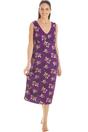 Purple Camille Lingerie Purple Floral Print Spandex Knee Length Chemise, Image 1 of 5