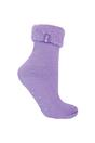Purple 1 Pack Ladies Soft Plush Lined Slipper Bed Socks, Image 1 of 3