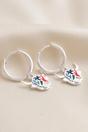 Multi Sterling Silver Highland Cow Huggie Hoops, Image 3 of 3