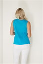 Turquoise Embroidered Crinkle Blouse, Image 2 of 4