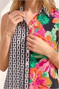 Black Contrast Collared Longline Blouse, Image 3 of 4