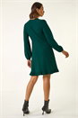 Teal Textured Spot Keyhole Dress, Image 3 of 5