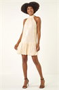 Cream  Sequin Bow Back Dress, Image 4 of 6